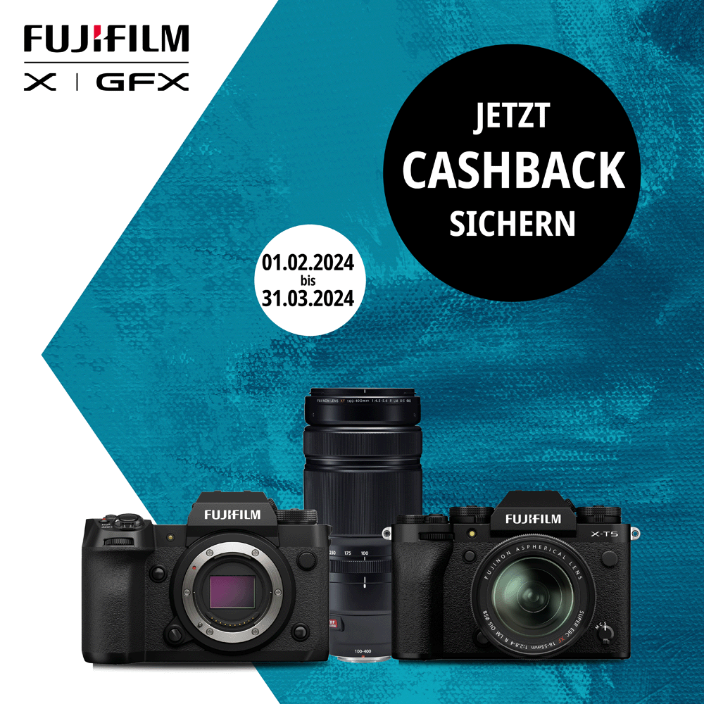 Jetzt Fujifilm Aktionsartikel kaufen und bis zu 400,00  CashBack erhalten (01.02.2023 bis 31.03.2024)